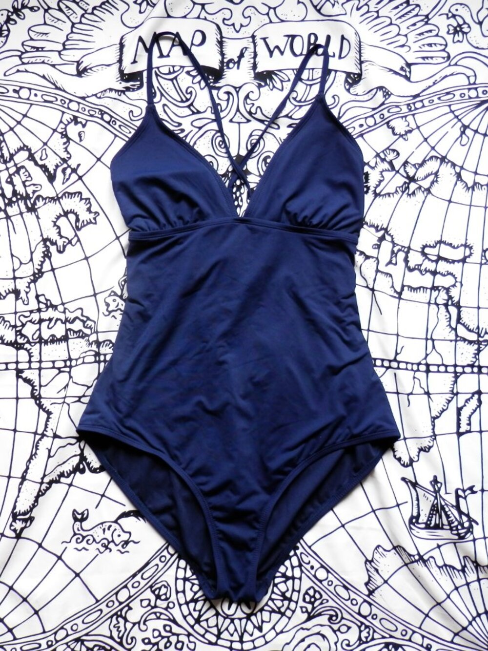 Athleta Strappy Navy Blue One-piece Swimsuit